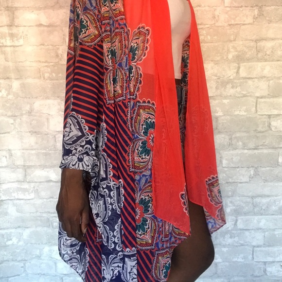 EXPRESS | Floral paisley print Chiffon Cover-Up - Picture 7 of 8